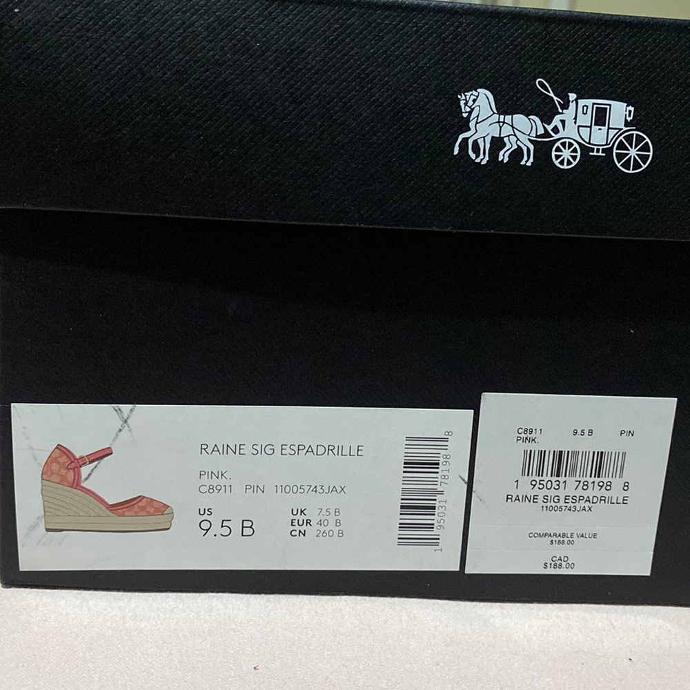 Coach Raine Sig Espadrille pink 9.5